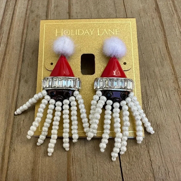 SANTA CHRISTMAS PEARL CHARTER CLUB EARRINGS - Picture 6 of 11